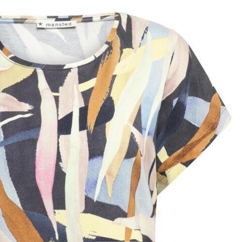 Bluse med gråt print fra Mansted