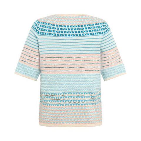 Mansted bluse i turkise farver