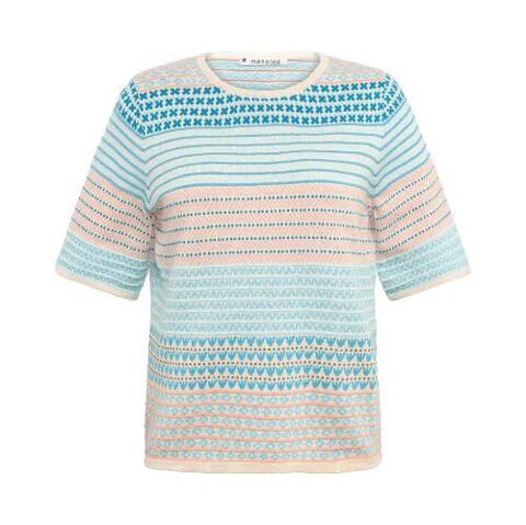 Mansted bluse i turkise farver