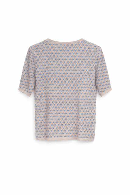 Mansted bluse med turkist mønster