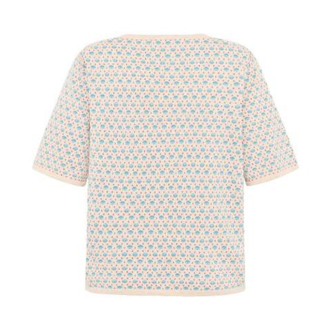 Mansted bluse med turkist mønster