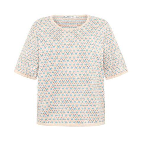 Mansted bluse med turkist mønster