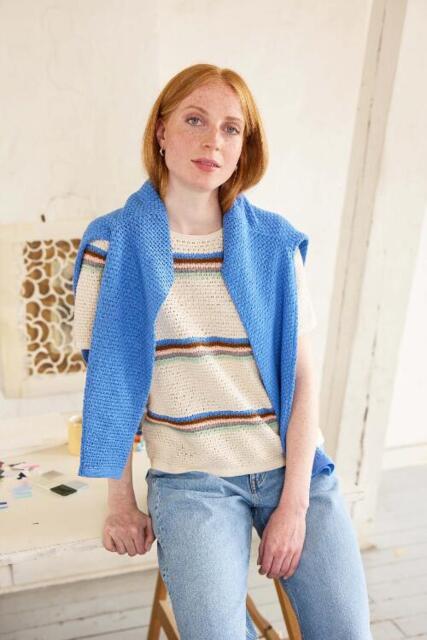 Mansted cardigan i klar blå