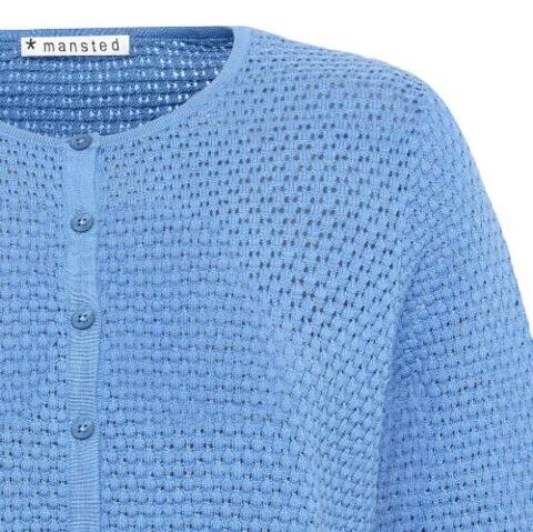 Mansted cardigan i klar blå