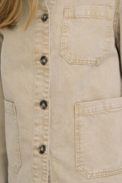 Sand farvet Pulzjeans  jakke i denim