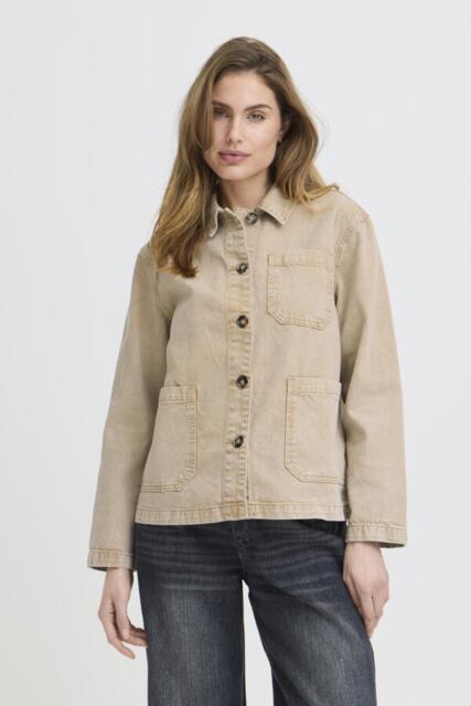 Sand farvet Pulzjeans  jakke i denim
