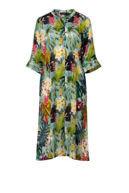 PHJ kjole i silke med tropisk print