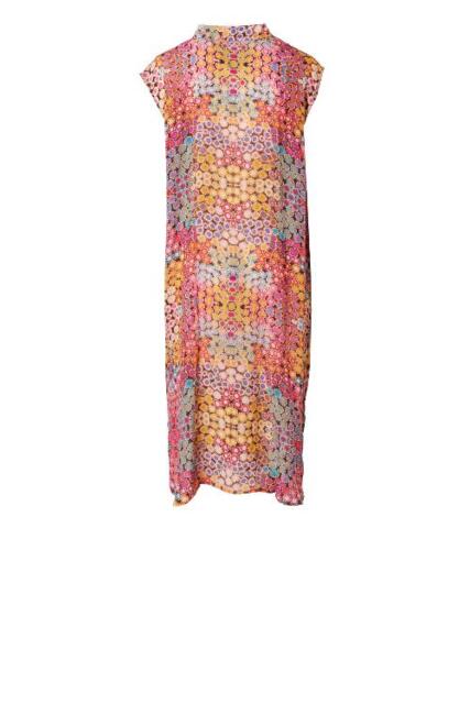 PHJ kjole med abrikosfarvet print