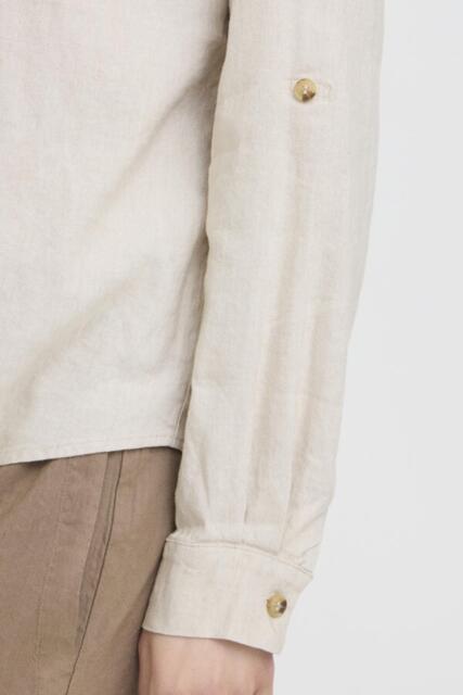 Sandfarvet  Pulzjeans hørskjorte