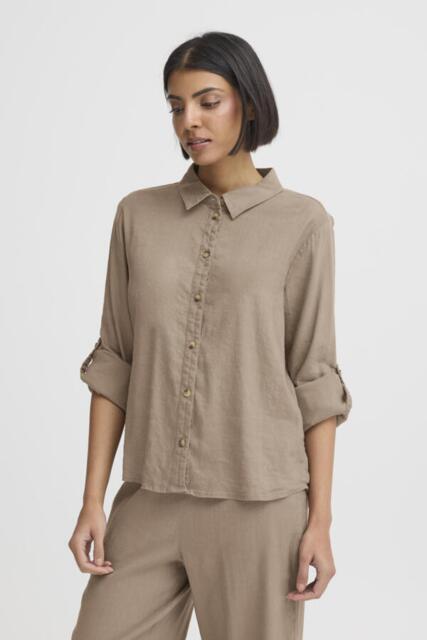 Valnød farvet Pulzjeans hørskjorte