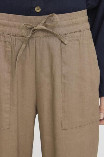 Valnød farvet Pulzjeans hørbukser