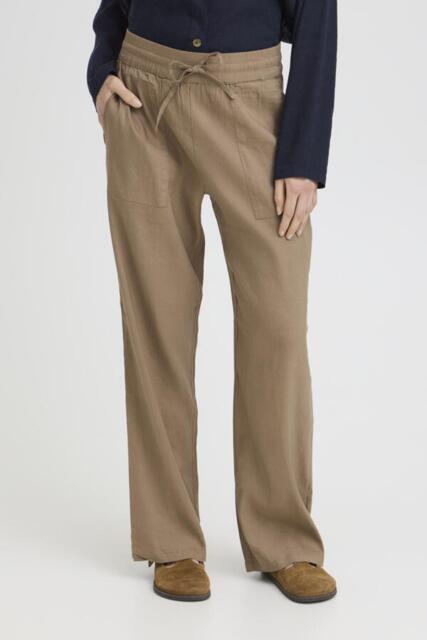 Valnød farvet Pulzjeans hørbukser