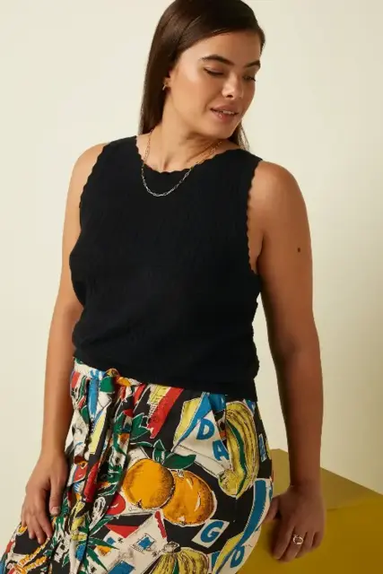 Sort strikket King Louie top