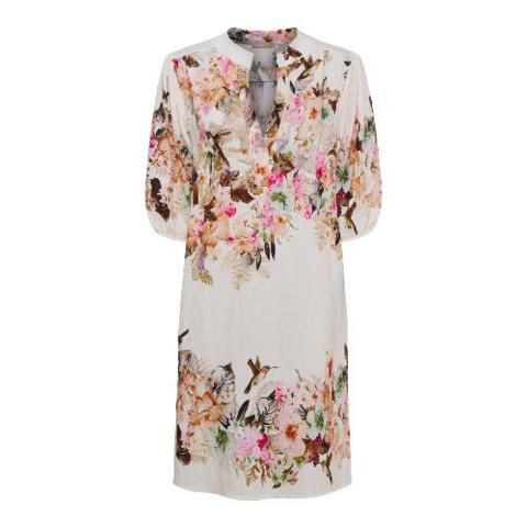 Råhvid Marta  kjole med print