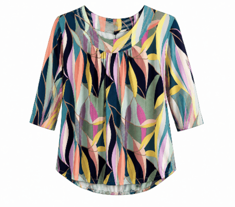 Bluse med elastik fra Mongul