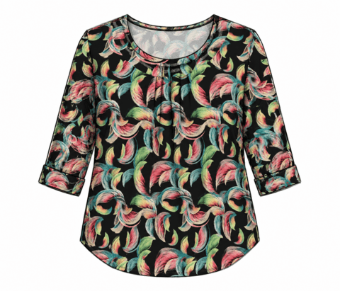 Bluse med elastik fra Mongul