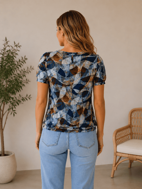 Mongul bluse med elastisk kant