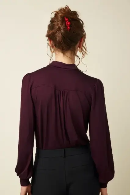 Bordeaux King Louie skjortebluse