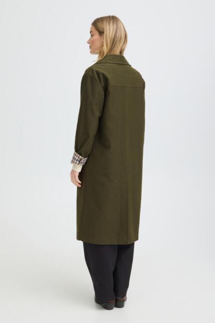 Olivengrøn Trenchcoat fra Pulz Jeans