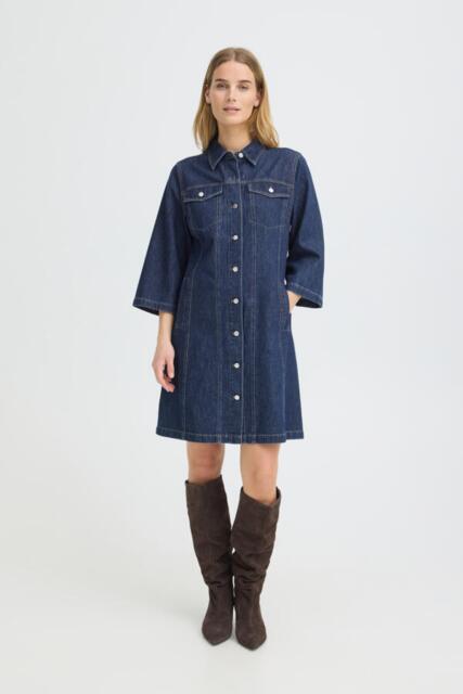 Mørkeblå Pulz Jeans denimkjole