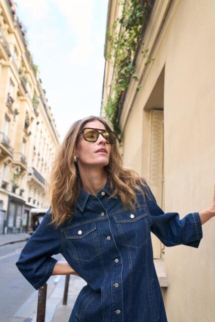 Mørkeblå Pulz Jeans denimkjole