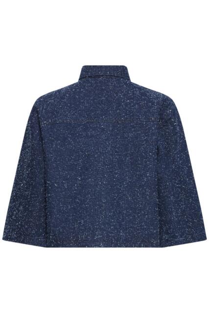 Mørkeblå meleret Pulz jeans jakke