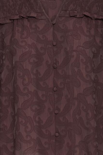 Chocoladefarvet  Pulz Jeans skjortebluse