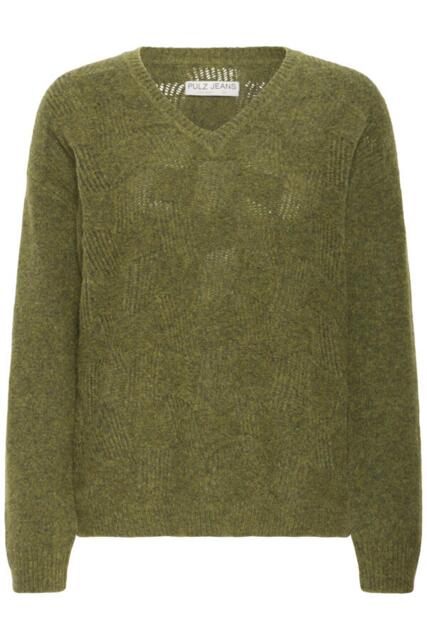Olivengrøn Pulz Jeans bluse