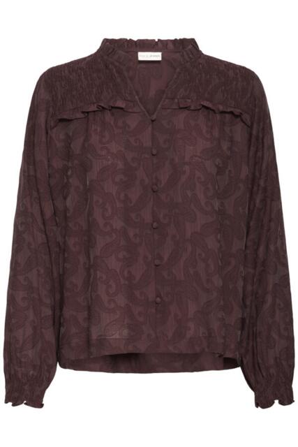 Mørkebrun skjortebluse fra Pulz Jeans