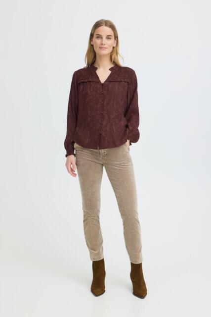 Mørkebrun skjortebluse fra Pulz Jeans