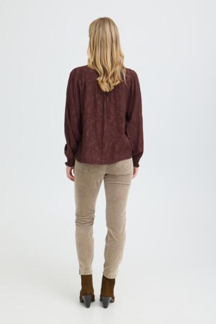 Mørkebrun skjortebluse fra Pulz Jeans