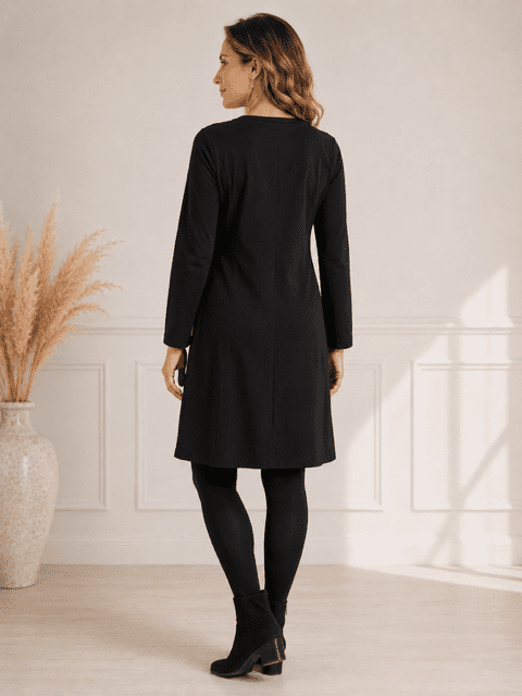 Sort Tunika med broderi