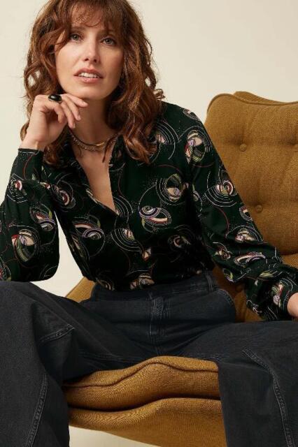 Sort King Louie skjortebluse med print