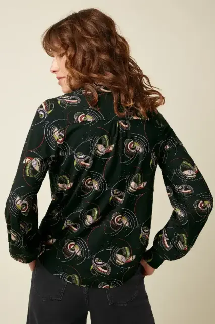 Sort King Louie skjortebluse med print