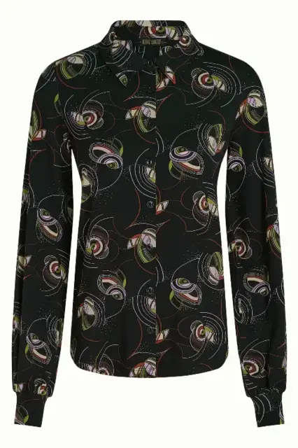 Sort King Louie skjortebluse med print