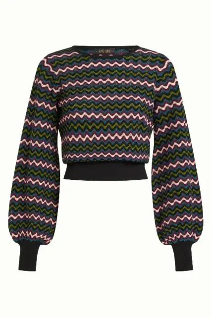 King Louie bluse med zigzag mønster