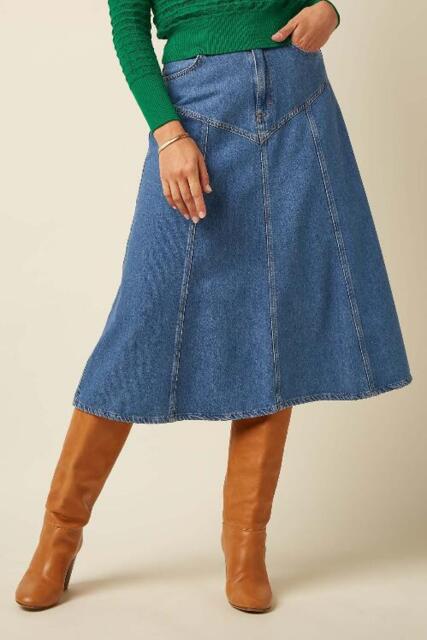 Halvlang  King Louie denim nederdel
