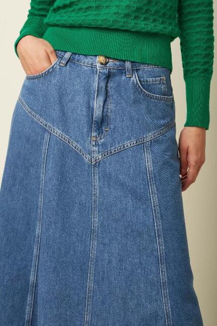 Halvlang  King Louie denim nederdel