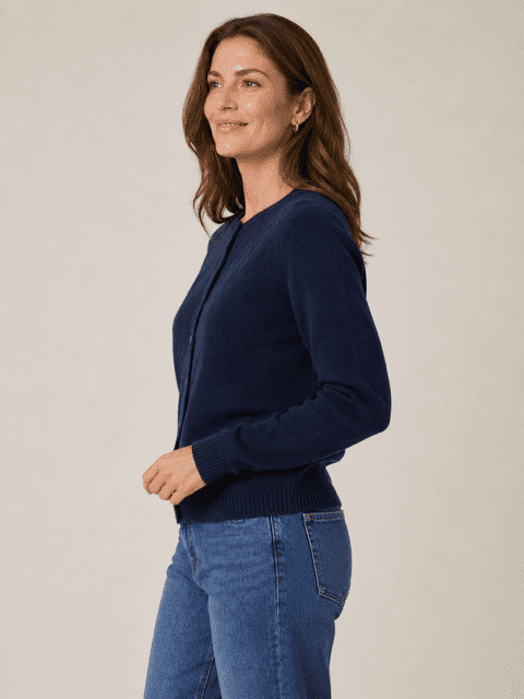 Mørkeblå Mansted yakuld cardigan