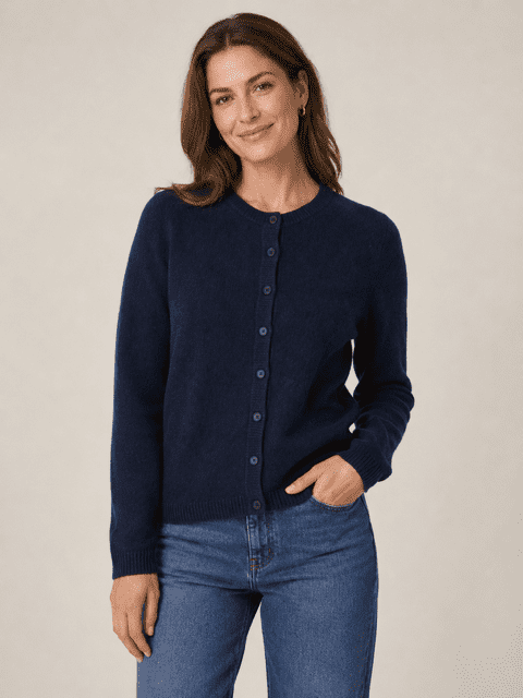Mørkeblå Mansted yakuld cardigan