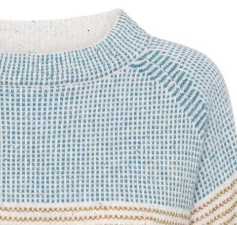Mansted bluse i lys blå merino
