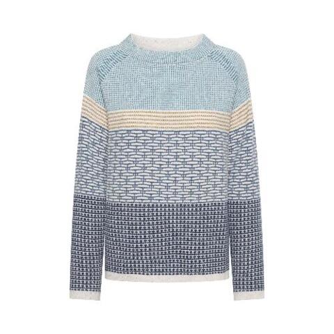 Mansted bluse i lys blå merino