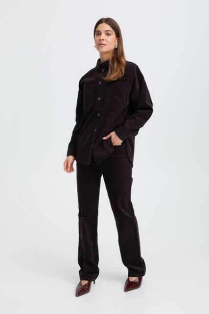 Mørkebrune Pulz jeans fløjlsbukser