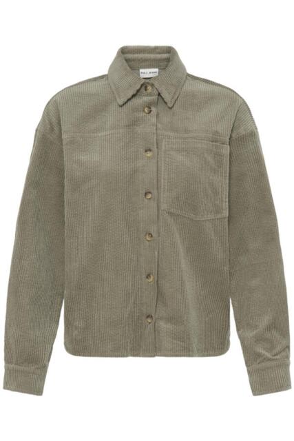Salviefarvet Pulzjeans skjortejakke