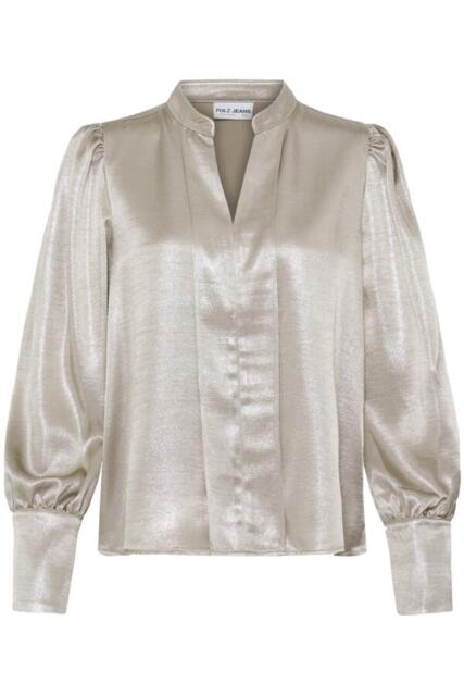 Sandfarvet skjortebluse fra Pulzjeans