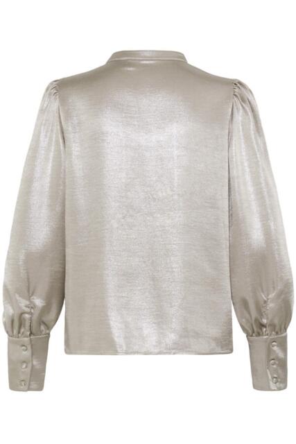 Sandfarvet skjortebluse fra Pulzjeans