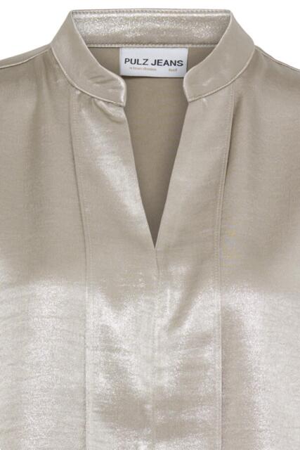 Sandfarvet skjortebluse fra Pulzjeans