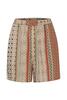 Sandfarvede shorts med mønster