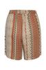 Sandfarvede shorts med mønster