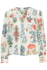 Hvid skjortebluse med print